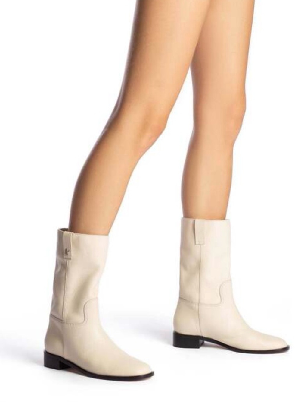 Larroude Boot in Ivory Leather